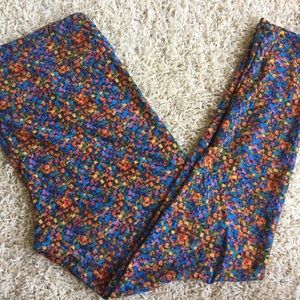 LuLaRoe Multicolor Yellow Green Purple Leggings